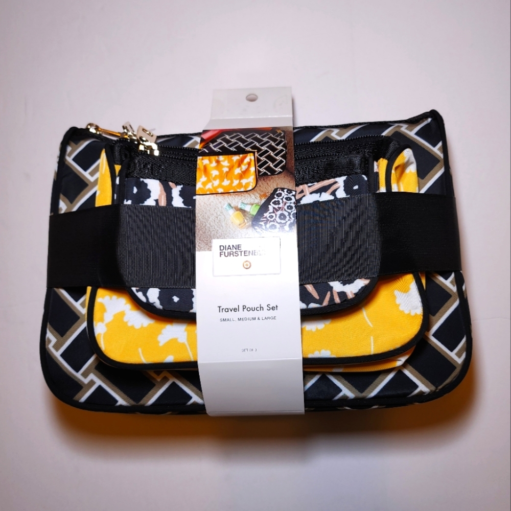 Diane Von Furstenburg For Target Vintage Weave/Ginko/Poppy 3 Pack Travel Pouches
